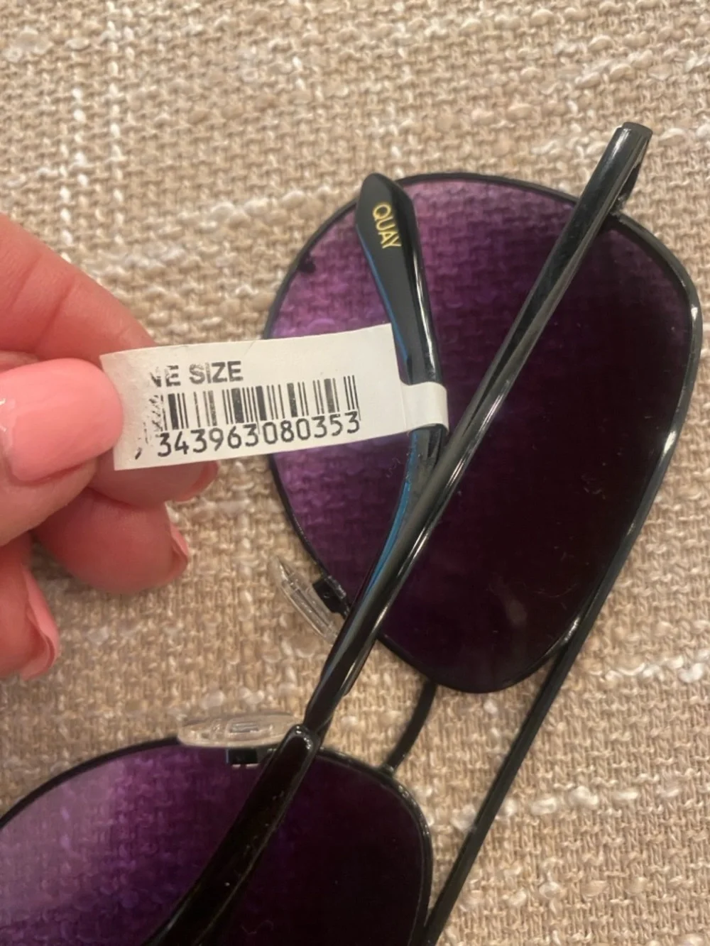 Quay Aviator Polarized Sunglasses High  Key Purple Gradient UV  New brand case